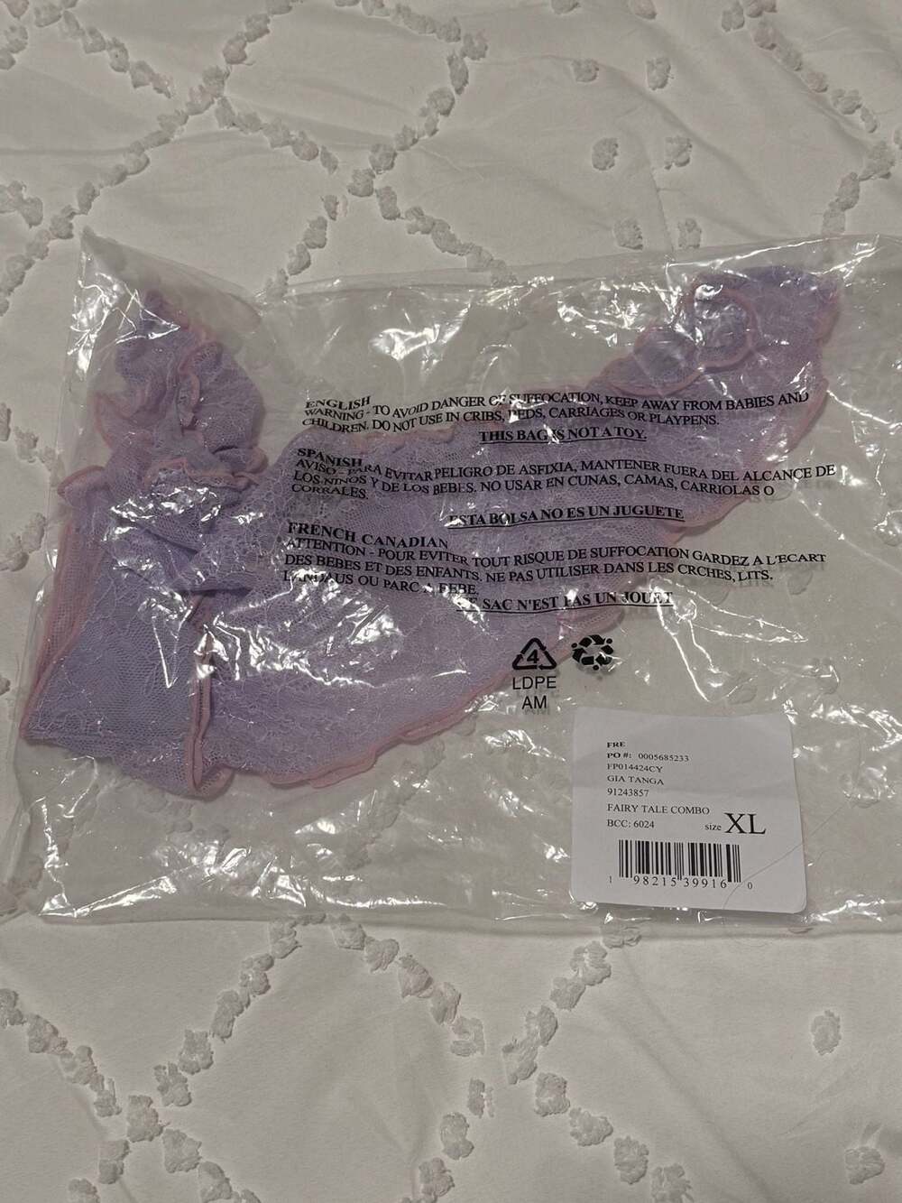 Free People Intimately Gia Tanga Fairy Tale Combo Lace Ruffle Panty